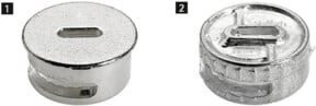 Hettich Rastex 25 Exzentrische Verbindungsbeschläge für Bohrungen Durchmesser: 25 mm, Tiefe: 12 mm, Farbe: Silber - Bild 1