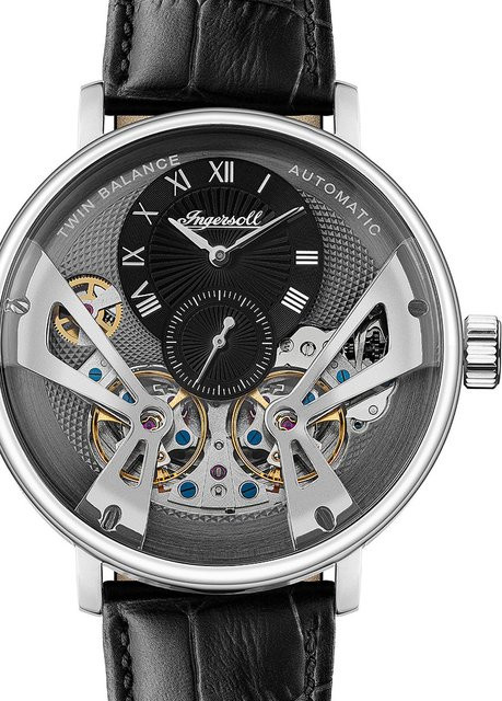 Ingersoll Automatik Herrenuhr, Edelstahl, Leder, 46 mm, 5 ATM - Bild 1