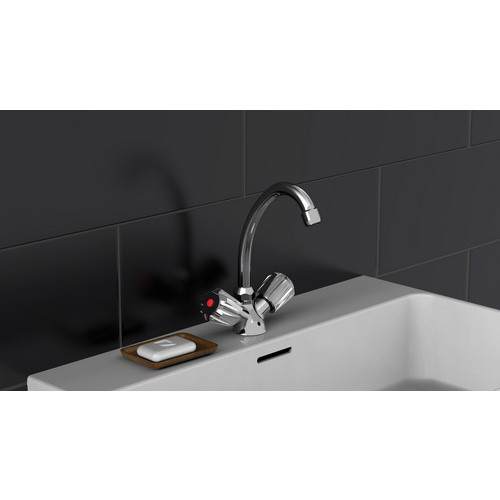 SCHÜTTE Waschtischarmatur Savino aus Messing in Chrom Silber mit Schwenkauslauf und Einhebelmischer - Bild 2