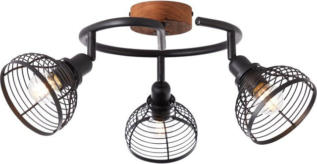 Brilliant Avia Spotspirale Deckenlampe 3-flammig in Schwarz und Holz mit E14 Fassung - Bild 2