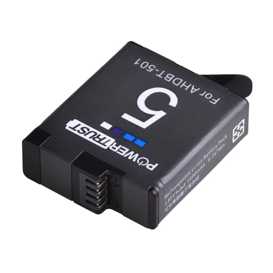 PowerTrust AHDBT-501 Li-Ion Akku für GoPro Hero 5, Hero 6, Hero 7, Hero 8 Black und Hero 2018 in Schwarz - Bild 3