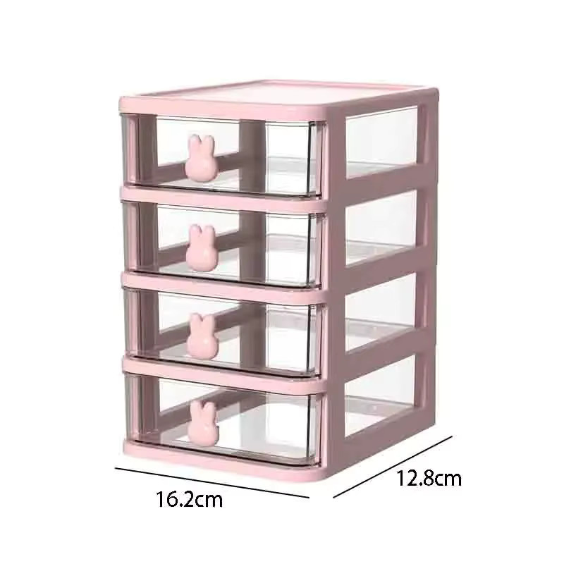 Multifunktionaler Tischorganizer aus Kunststoff mit mehreren Fächern in Weiß und Pink für Schreibtisch, Büro oder Haaraccessoires - Bild 3