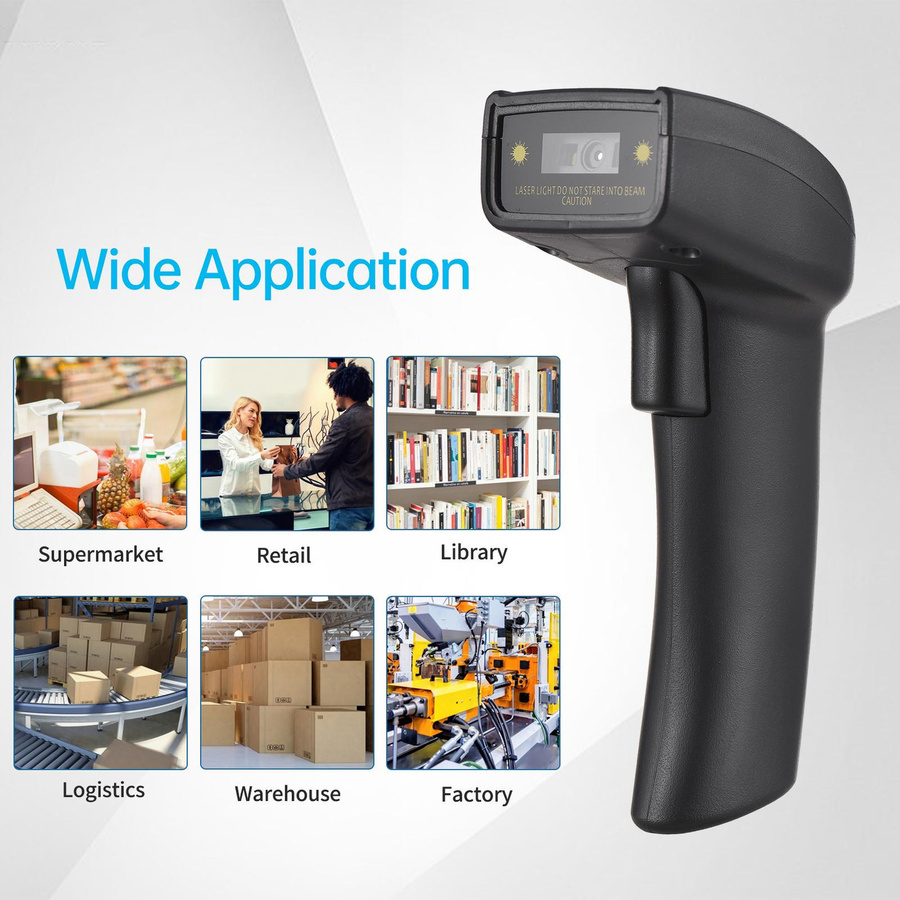 Honor Electronics 2D Wireless Barcodescanner Handheld mit Bluetooth und 2.4G in Schwarz - Bild 2
