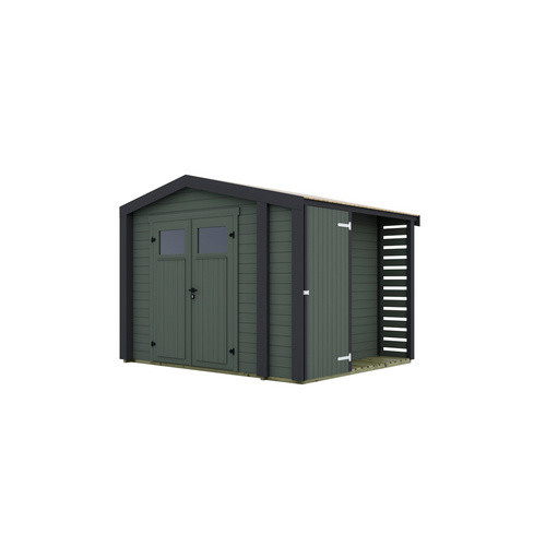 Weka Gartenhaus Killarney Satteldach in Grüngrau lasiert B/T/H: 250 x 250 x 241 cm - Bild 3