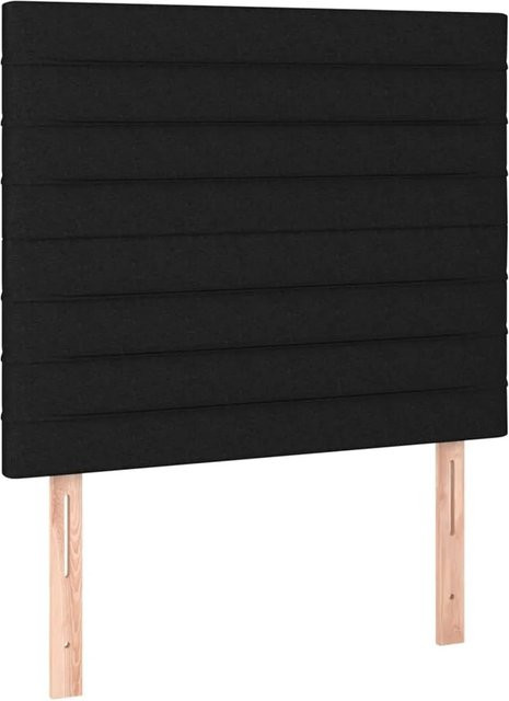vidaXL LED Kopfteil Schwarz mit USB-Ladeport und integrierter Beleuchtung, Stoff und Holz, B/T/H: 80 x 5 x 118/128 cm - Bild 1
