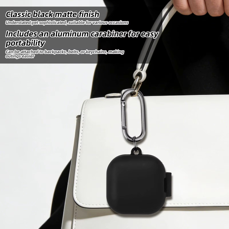 Samsung Silikon-Schutzhülle für Galaxy Buds 4 und Buds 4 Pro mit Karabiner in Schwarz und Transparent - Bild 3