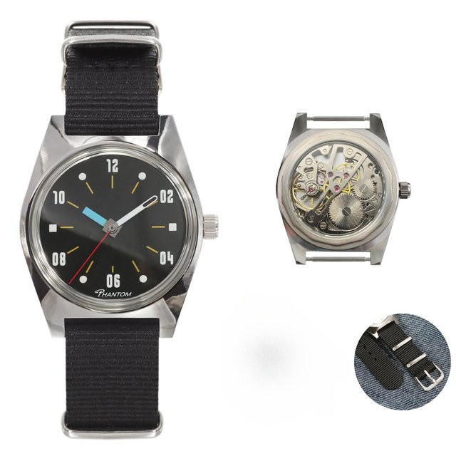 HEIMDALLR Analoguhr, Handaufzug, Edelstahl, 36 mm, Schwarz, Herren - Bild 1