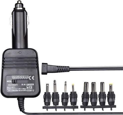 VOLTCRAFT DC/DC-Wandler 12 V/DC oder 24 V/DC auf 1.5 V/DC bis 12 V/DC, 1.2A, 14.4W, Schwarz mit Barrel-Stecker - Bild 1