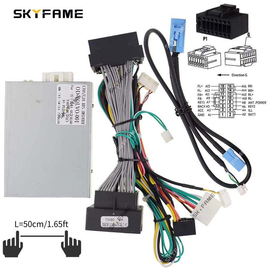 SKYFAME Auto 16pin Kabelbaum Adapter mit Canbus Box Decoder für Android Radio, Schwarz, passend für Volvo S60 XC60 V60 - Bild 4