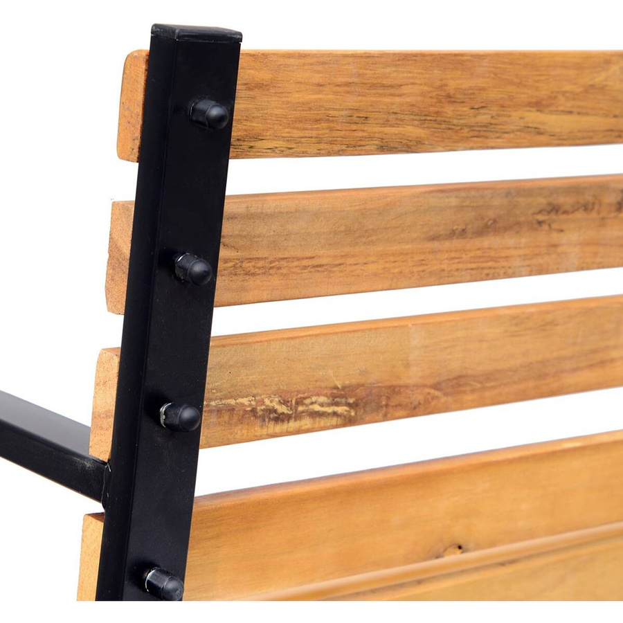 Outsunny Gartenbank 2-Sitzer aus Stahl und Kiefernholz in Braun, B: 122 cm, T: 60 cm, H: 83 cm - Bild 4