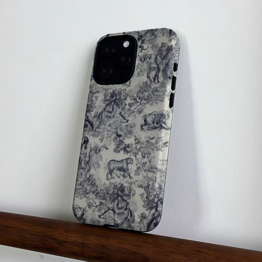 CaseLumi Matte Bumper Schutzhülle mit MagSafe Kompatibilität für iPhone 17 16 15 14 13 Pro Max im Vintage Safari Tapisserie Design aus hartem PC - Bild 3