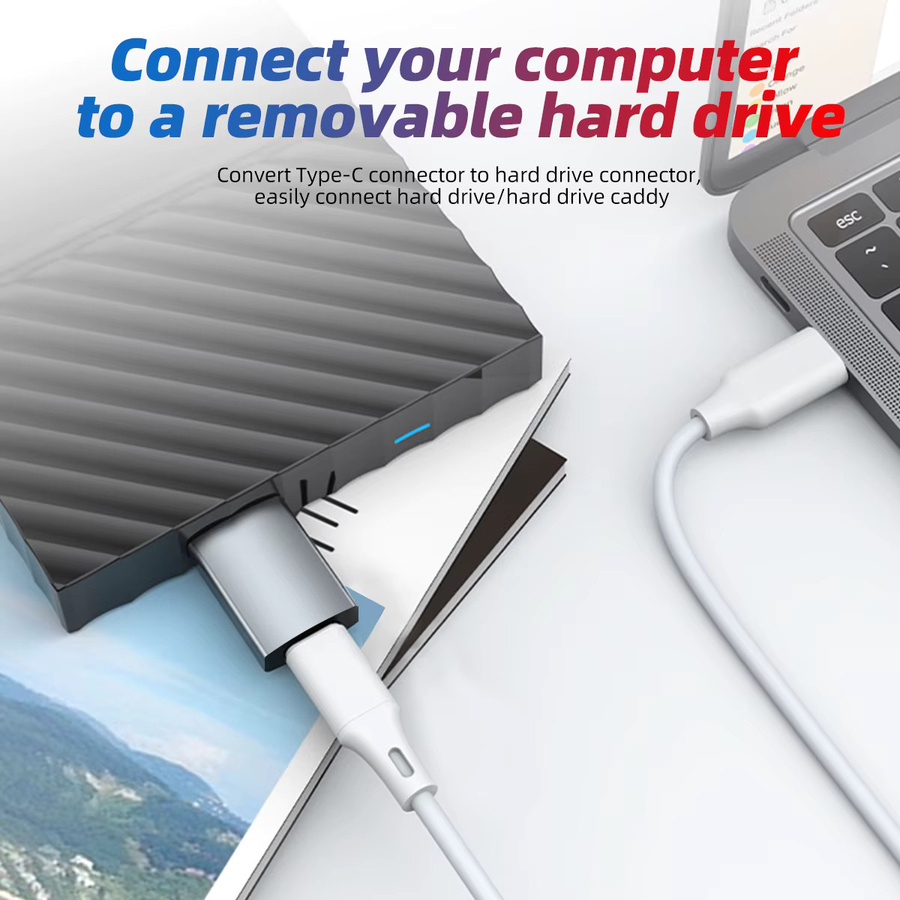 Anmone USB-C auf Micro-B USB 3.0 Adapter in Silber für externe Festplatten und HDD-Kabel - Bild 3