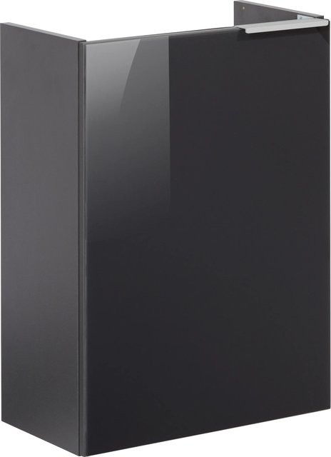 Fackelmann Waschbeckenunterschrank SBC Gäste Bad Anthrazit mit Glasfront und Soft-Close-Türen, B/T/H: 44 x 24,3 x 60 cm - Bild 1