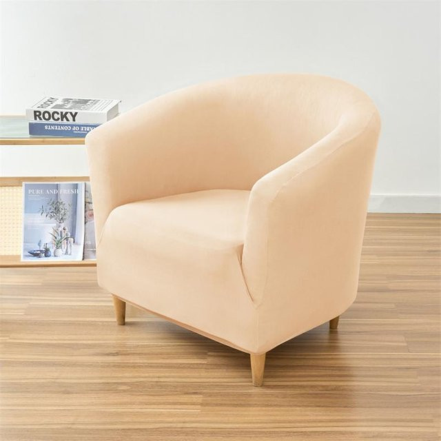 Elastischer Club-Sesselbezug in Beige für Barhocker und Einzelsofas, wasserabweisend und rutschfest - Bild 1