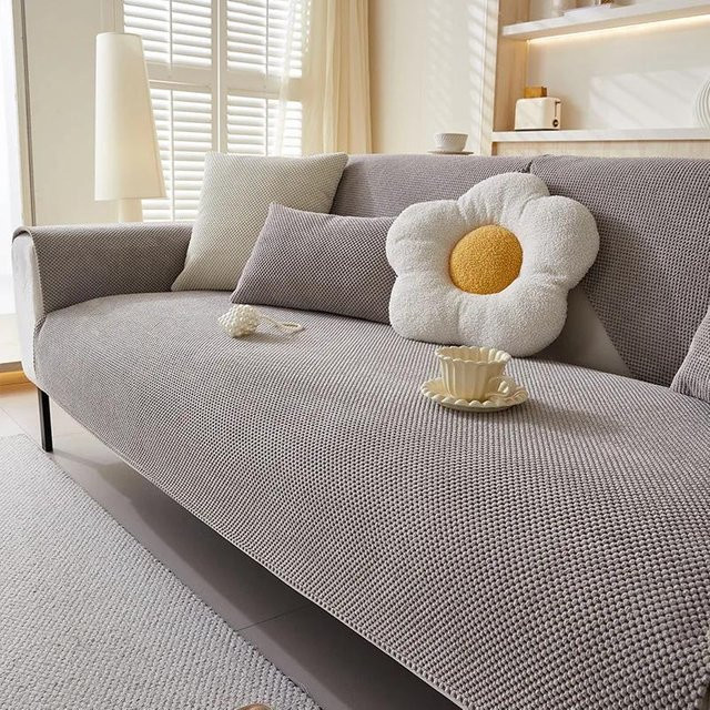Rutschfester Sofabezug in Kord-Webart für dein Sofa, grau, B/T/H: 45 x 45 x 1 cm - Bild 1