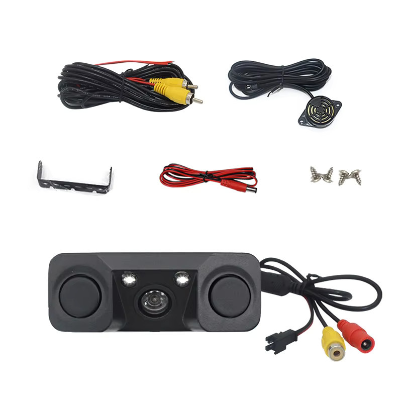 QueenDer 3in1 Auto Nachtsicht Rückfahrkamera mit Parksensor, Sender und Empfänger, Schwarz - Bild 2