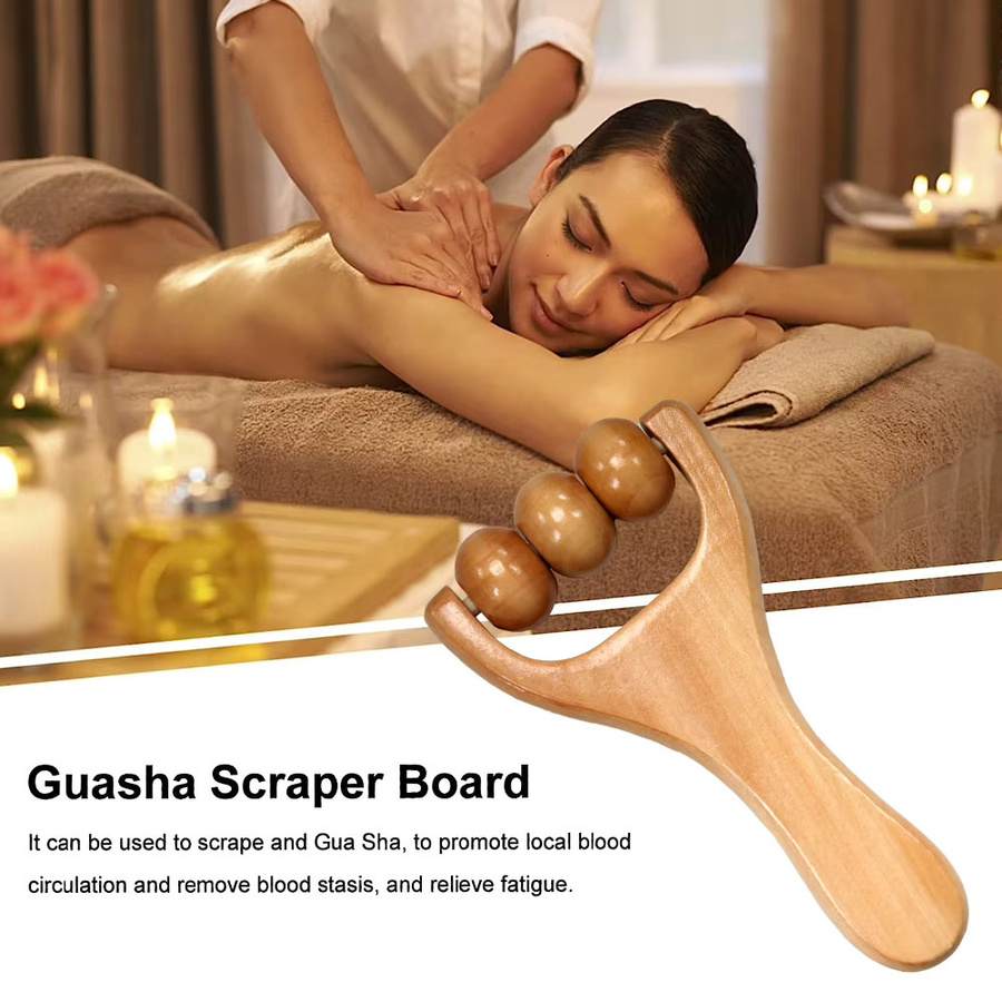 QVQVQV Massageroller aus Holz, 2/4 Stück, Unisex, für Hände und Körper - Bild 2
