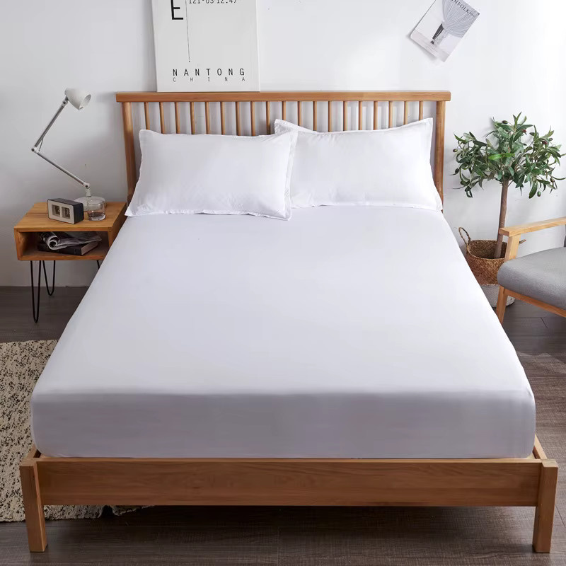 Anqianny 3-teiliges Bettwäsche-Set aus Baumwolle in Weiß, bestehend aus 1 Spannbettlaken und 2 Kissenbezügen, B/T: 90 x 200 cm - Bild 3