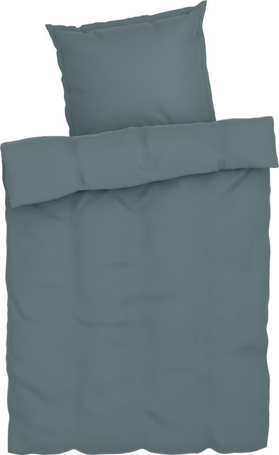 LIVARNO HOME Lyocell-Satin-Bettwäsche aus Baumwolle und Lyocell Tencel in Grau, Set bestehend aus 1x Bettbezug (135 x 200 cm) und 1x Kissenbezug (80 x 80 cm) - Bild 1