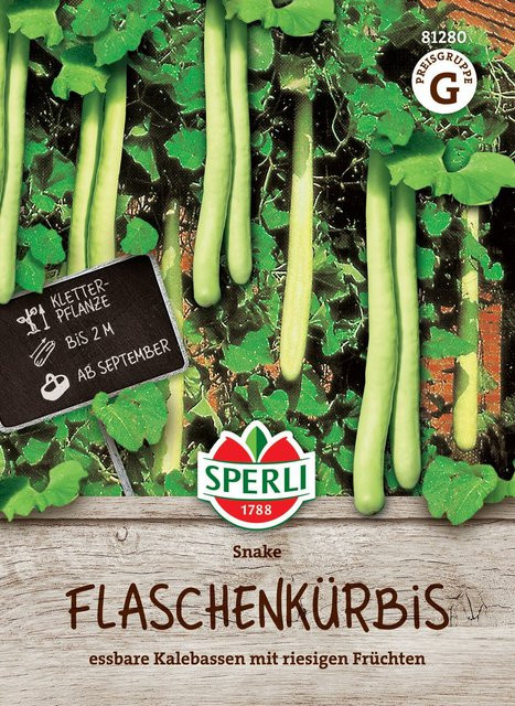 SPERLI Flaschenkürbis-Samen Snake Herkuleskeule grün - Bild 1