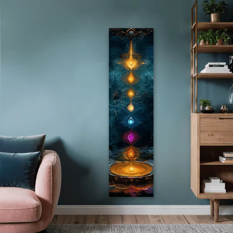 VIKAMA Chakra-Energie-Wandteppich mit Mandala-Design in Multicolour, Rechteckig, Breite: 130 cm, Höhe: 30 cm - Bild 2