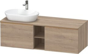 Duravit Waschtischunterschrank D-Neo in Braun mit Holzoptik, Wandhängend, B/T/H: 140 x 55 x 45,9 cm - Bild 1