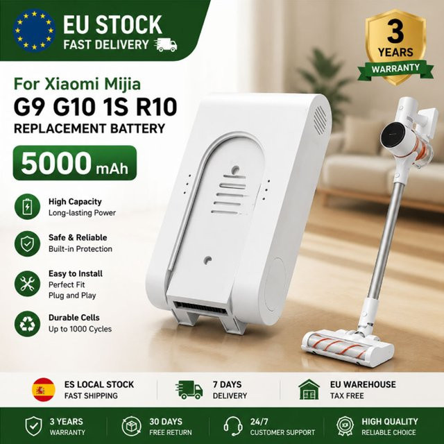 Xiaomi Akku 25,2V 5000 mAh für Mijia Dreame G9 Plus G10 Plus und R10 Pro T10 T20 Pro V12S V16S kabellose Staubsauger in Weiß - Bild 1