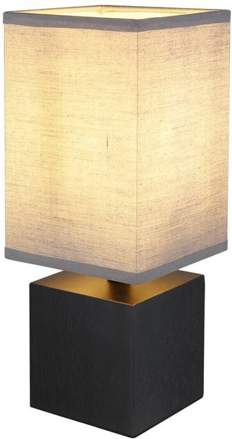 Globo Lighting Tischleuchte modern in Schwarz und Holz mit E27 Fassung, B/H/T: 12 x 30 x 12 cm - Bild 1