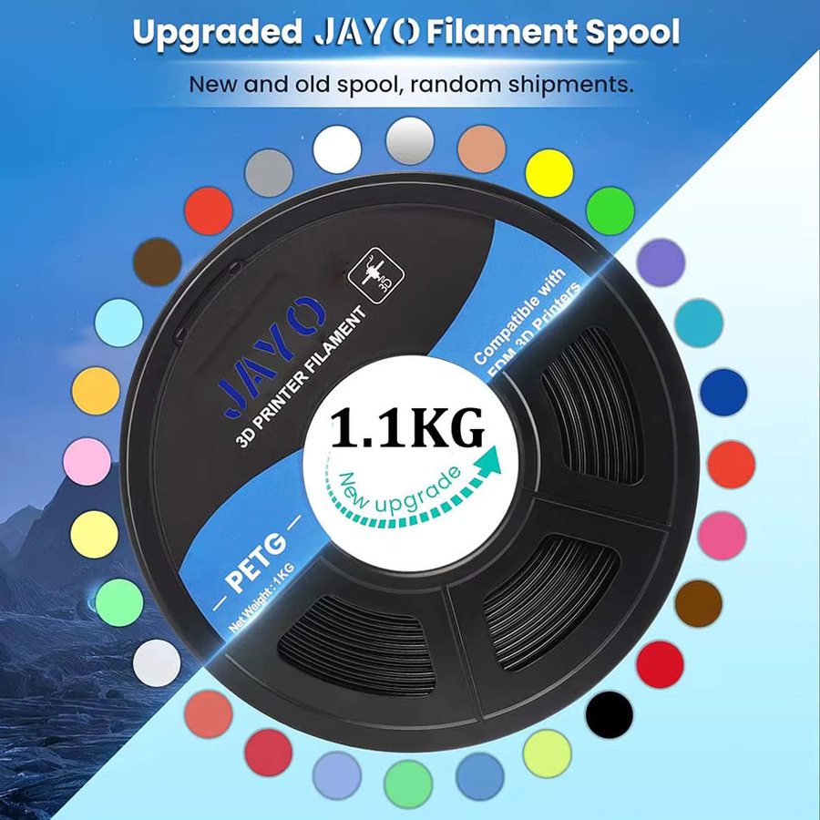 JAYO PETG 3D-Drucker-Filament Transparent, Durchmesser: 1,75 mm, Gewicht: 1,1 kg - Bild 6