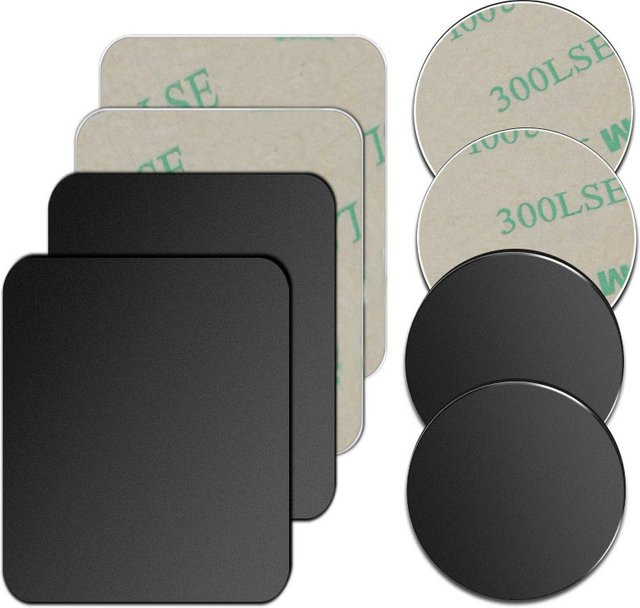 5 Stück WSSHE Metallplatten aus Eisenblech in Schwarz für magnetische Handyhalterungen und Auto-Telefonhalterungen - Bild 1