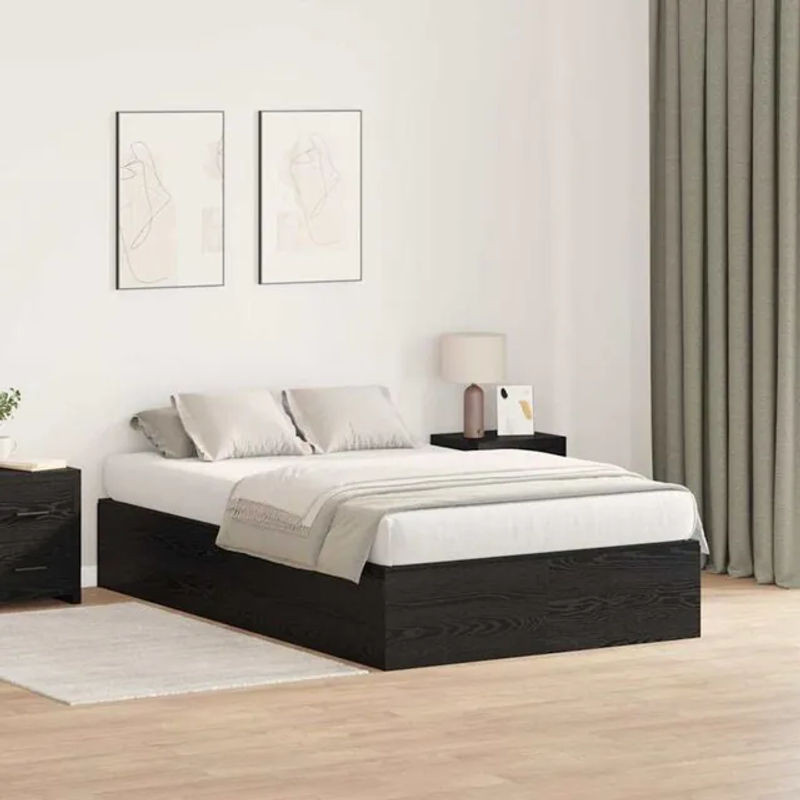 Modernes Funktionsbett aus Holzwerkstoff von vidaXL in Schwarz, B/T/H: 190 x 120 x 31.5 cm - Bild 1