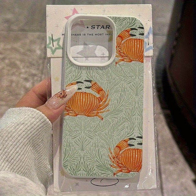 Handyhülle mit Blumenkrabbenmuster für Apple iPhone 17 16 15 Pro Max Plus in Beige und Multicolour - Bild 1