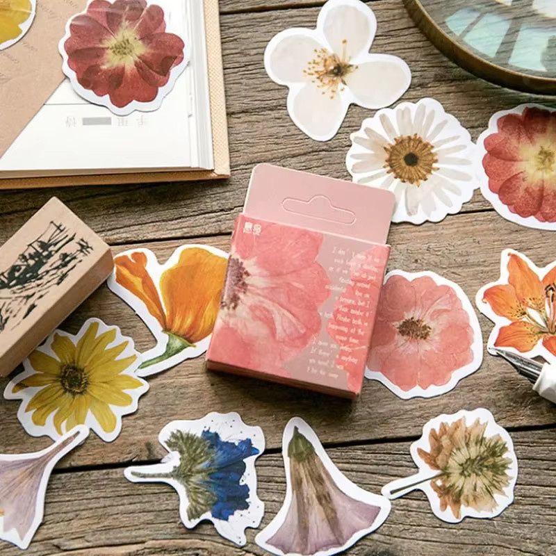 45 Stück Florale Memory-Aufkleber in Multicolour für dein Scrapbook, Tagebuch und DIY-Collagen - Bild 1