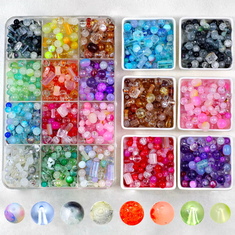 JHNBY Kristallperlen, rund, Glas, 8 mm, gemischt, Unisex - Bild 2