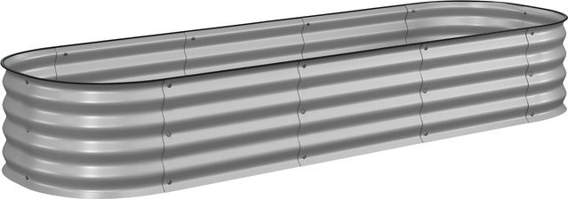 Outsunny Hochbeet Pflanzkasten aus Metall in Silber, B/T/H: 195 x 62 x 30 cm - Bild 1