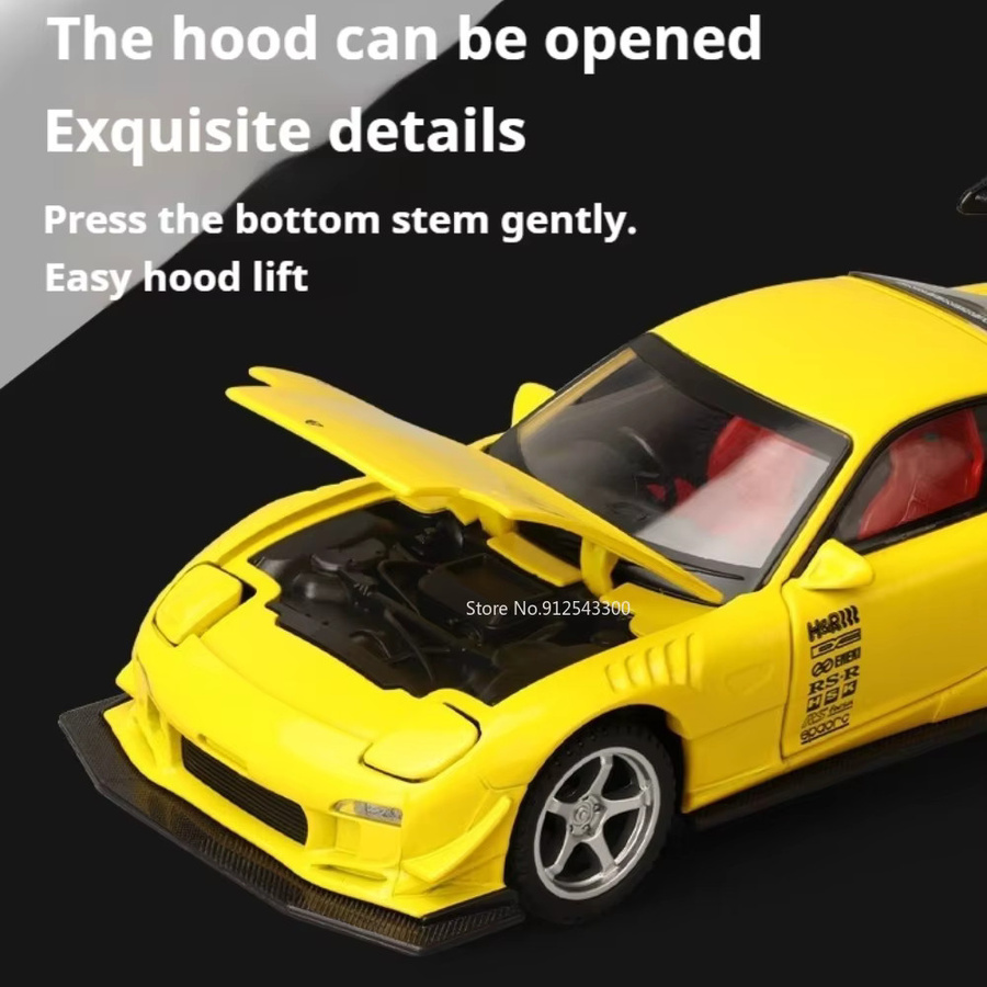 RMZ city RX-7 FD3S Modellauto, 1:32 Maßstab, mit Licht und Sound, Metall - Bild 6