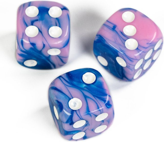 Poludie 10-teiliges Set D6 Sechsseitige Würfel 16 mm Pink Blue Multicolor - Bild 1