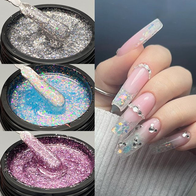 Jillnails Acryl-Nagelgel Glitter Pink, 50 g, schimmernd - Bild 1