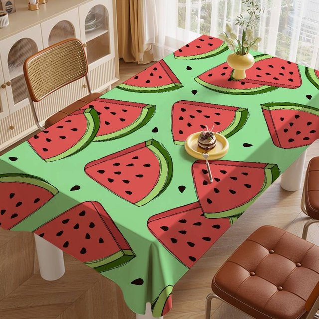Wasserabweisende Tischdecke JMG Household Supplies mit Sommer Wassermelone Motiv, rechteckig, grün, B/T: 140 x 220 cm - Bild 1