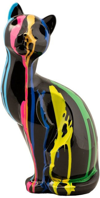 Skulptur Bunte Katze II von imageLAND, moderne abstrakte Tischdekoration in Mehrfarbig, Höhe: 19,0 cm, Breite: 29,0 cm, Tiefe: 16,0 cm - Bild 1