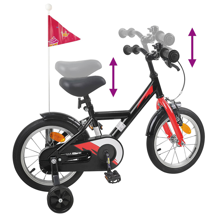 VD Home Furnishing Kinderfahrrad 16 Zoll Schwarz - Bild 3