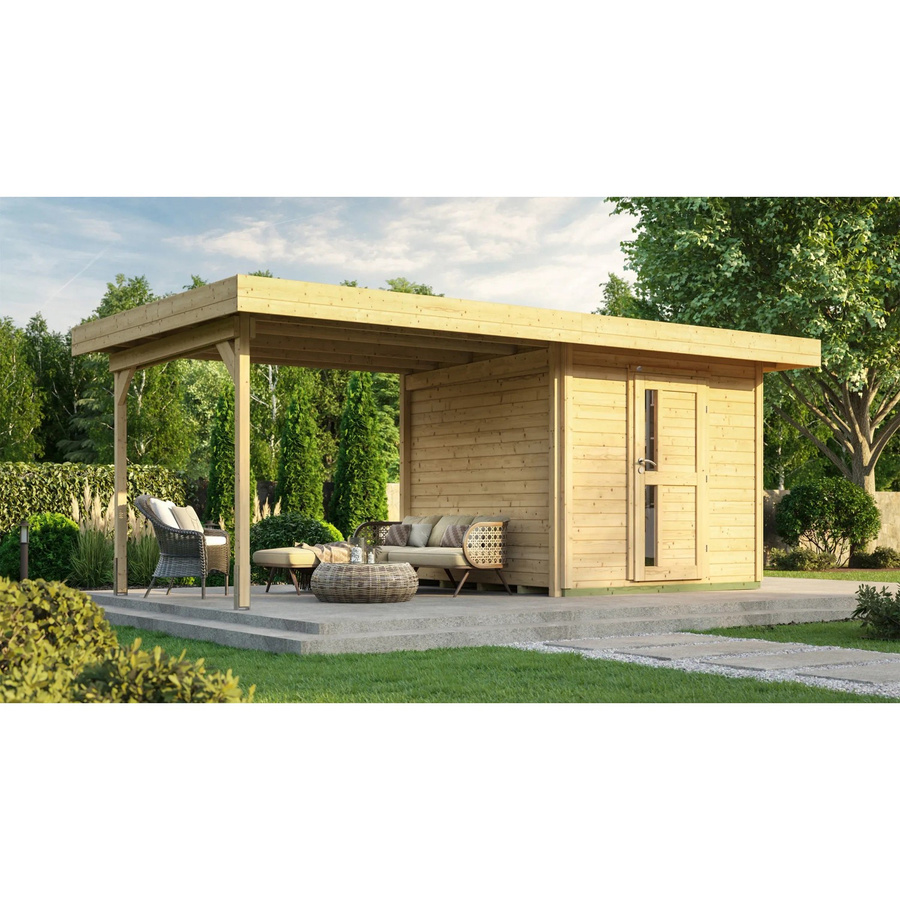 WEKA Holz-Gartenhaus Designhaus 172 mit Flachdach in Braun, B/T: 575 x 314 cm - Bild 2