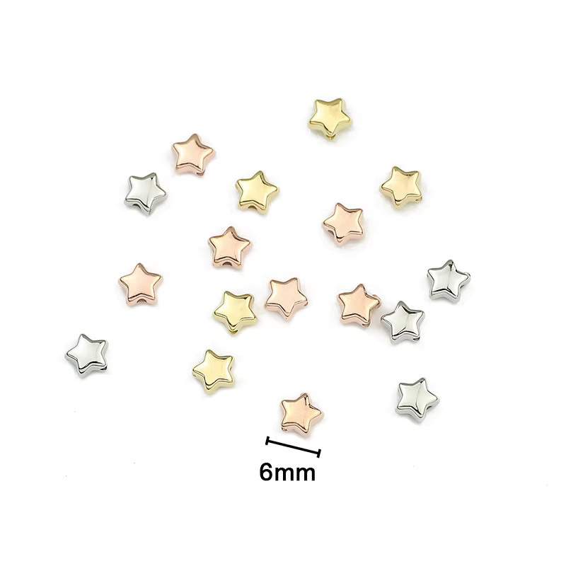 CCB Bead Spacer Sternform, vergoldet, 6 mm, Unisex - Bild 2