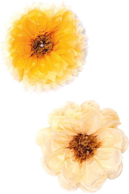 Rico Design Seidenpapierblumen in Gelb, 2 Stück, Höhe: 25 cm - Bild 1