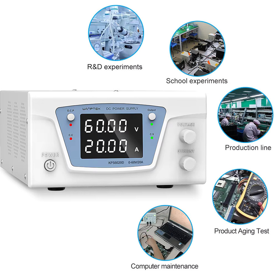 Wanptek Labor-Gleichstrom-Netzteil mit digitaler Regelung, einstellbares variables Tischnetzteil bis 100V 60A - Bild 3