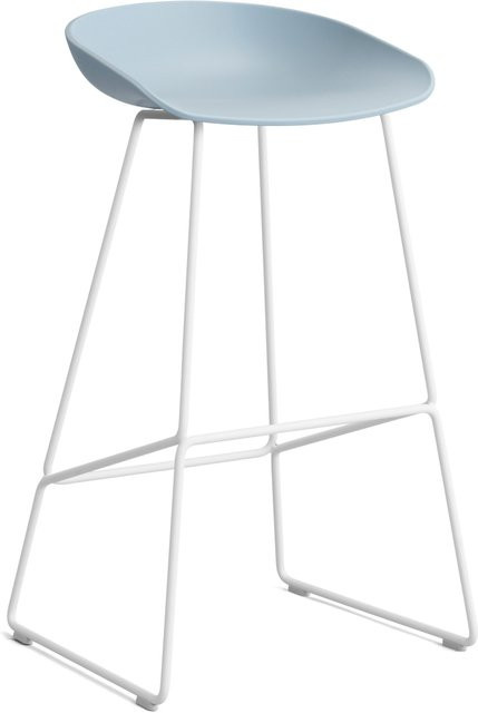 HAY About A Stool AAS 38 Hocker in Blau mit Stahlgestell und Polypropylen-Sitzschale - Bild 1