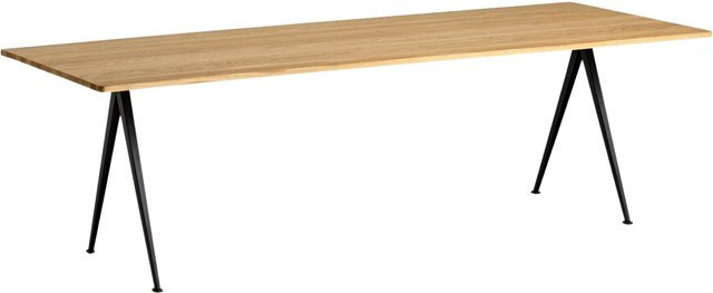 HAY Pyramid Esstisch aus Eichenholz und Stahlblech in Beige und Braun - Bild 1
