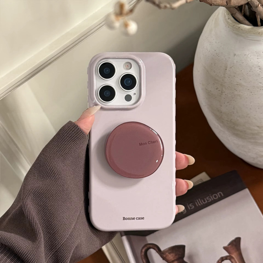 MUQGEW Stoßfeste Handyhülle im Koreanischen Stil mit Halterung für iPhone 17 16 15 14 13 12 Pro Max, Farbe: Pink - Bild 2