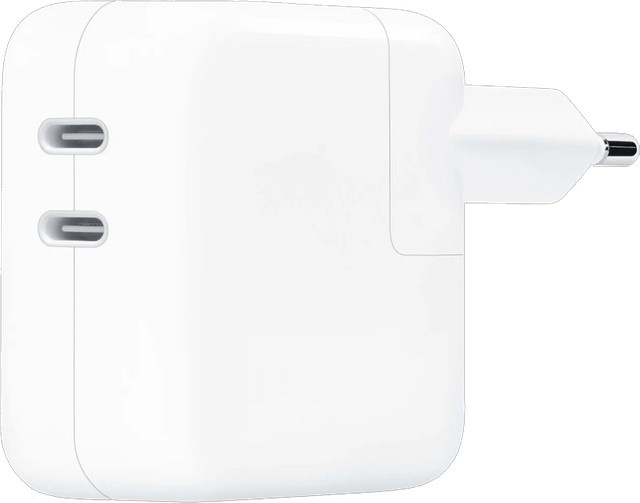 Apple 35 W USB-C Power Adapter mit zwei USB-C-Anschlüssen in Weiß - Bild 1