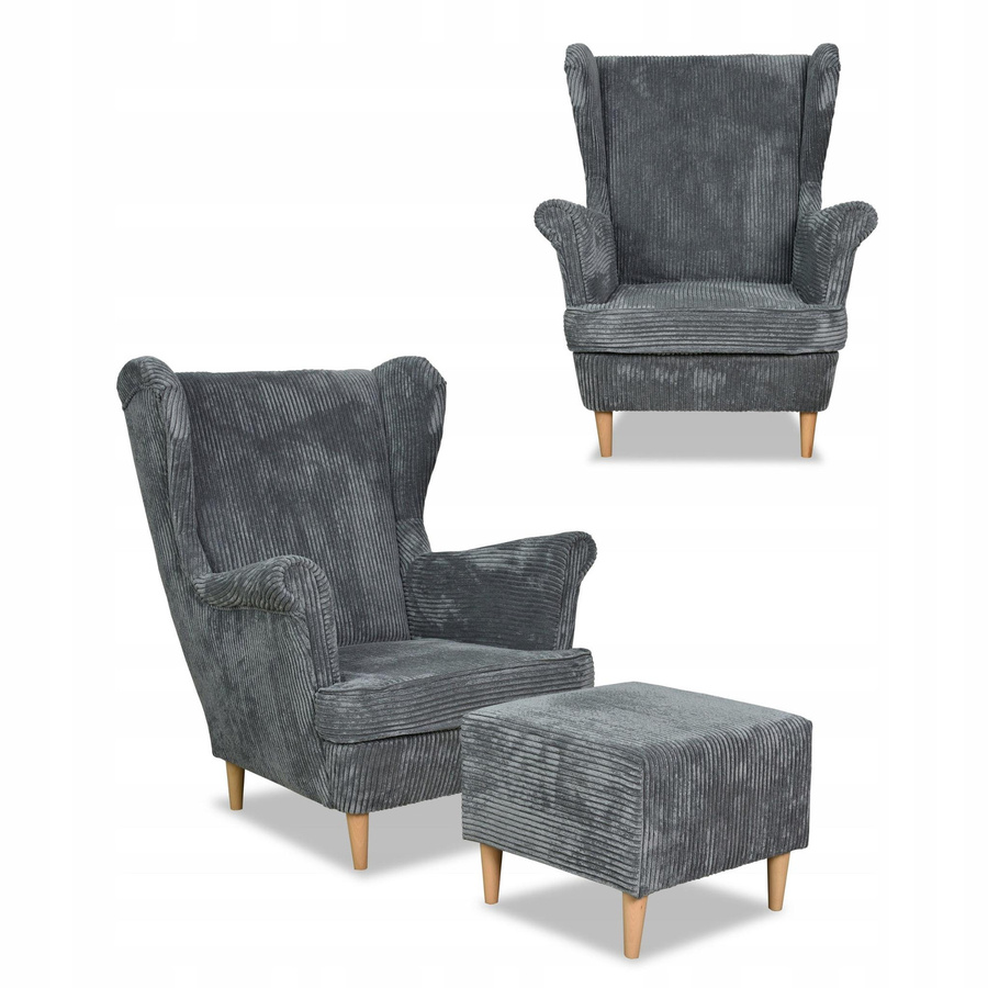 Family Meble Lounge-Set Bonito mit Sessel, Sofa und Hocker in Grau - Bild 2